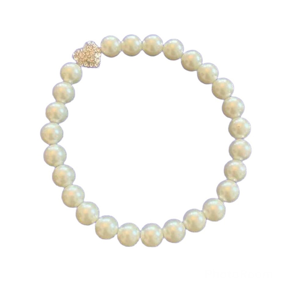 Vintage Pearl Diamond Heart Bracelet